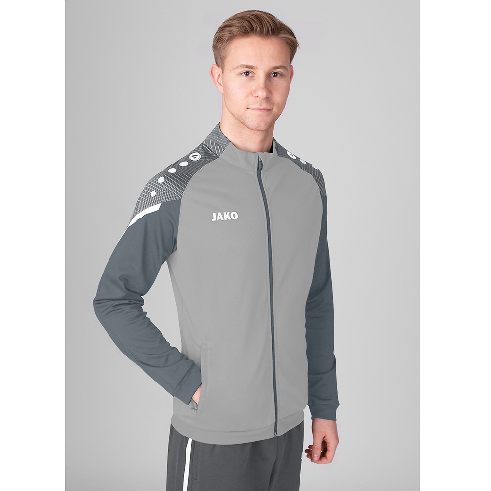 POLYESTER JACKET JAKO PERFORMANCE, SOFT GREY-STONE GREY MEN. 