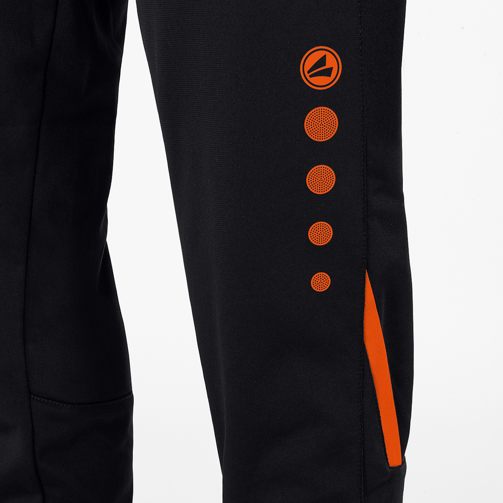 POLYESTER TROUSERS JAKO CHALLENGE, BLACK-NEON ORANGE WOMEN. 