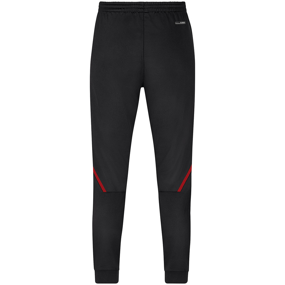 POLYESTER TROUSERS JAKO CHALLENGE, BLACK-RED KIDS. 