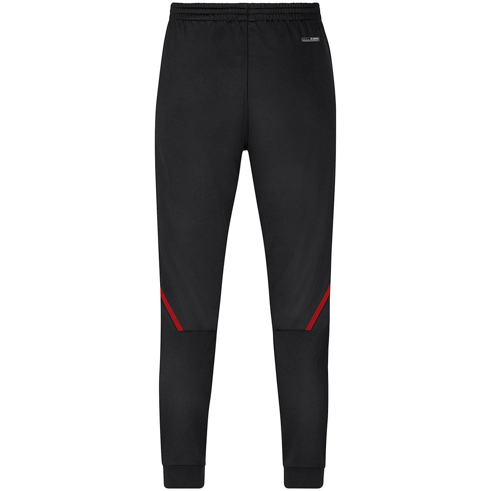 POLYESTER TROUSERS JAKO CHALLENGE, BLACK-RED KIDS. 