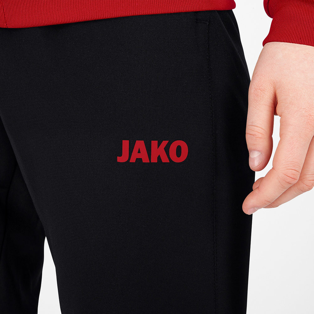 POLYESTER TROUSERS JAKO CHALLENGE, BLACK-RED WOMEN. 