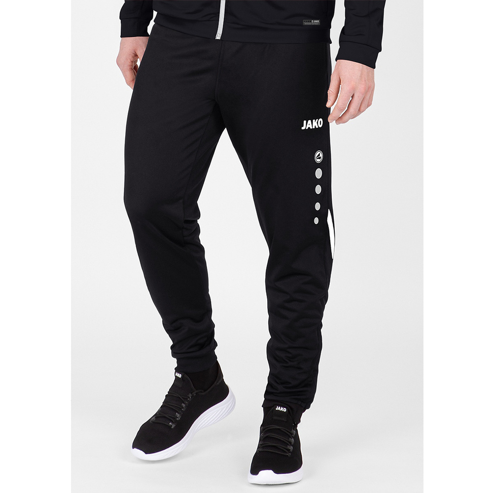 POLYESTER TROUSERS JAKO CHALLENGE, BLACK-WHITE MEN. 