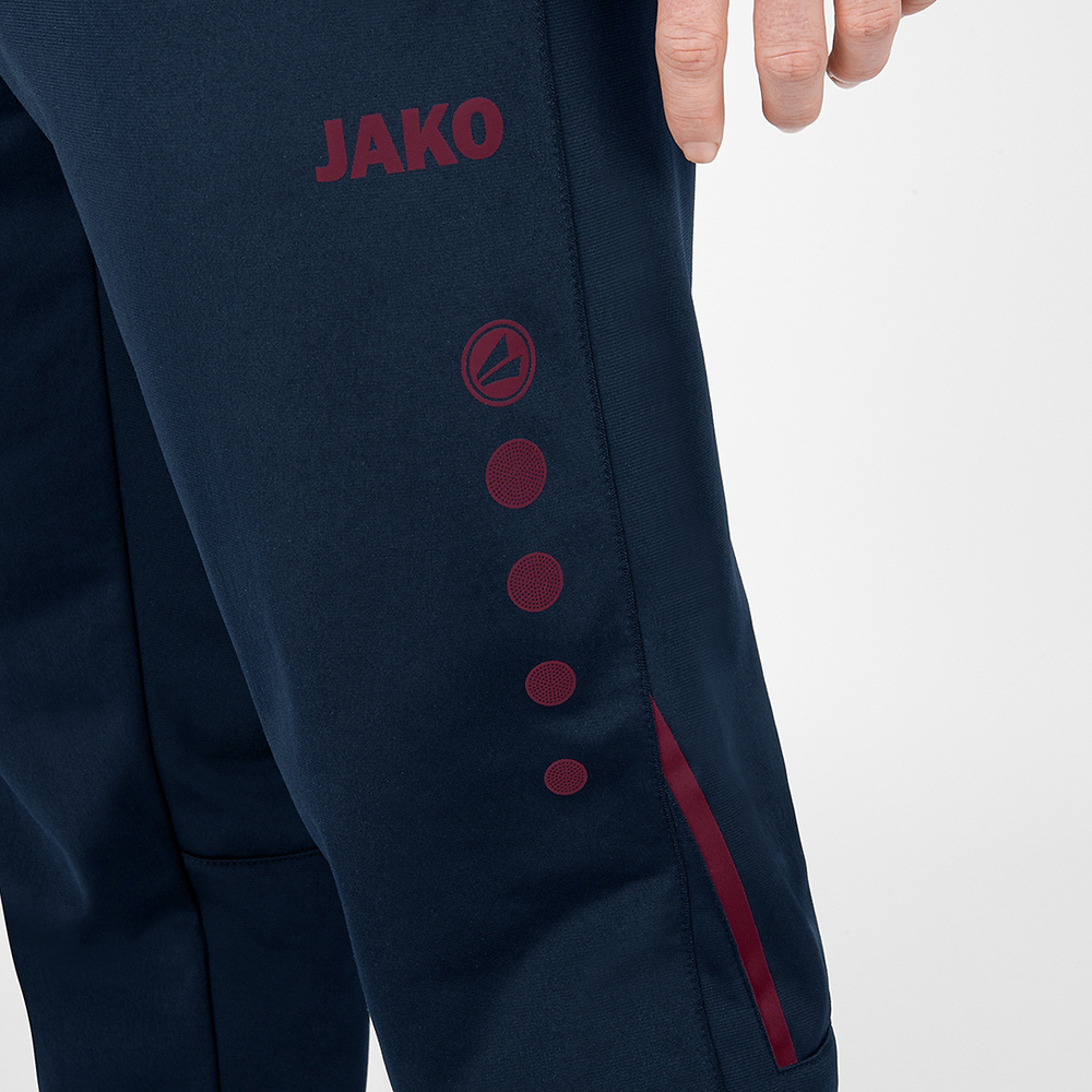 POLYESTER TROUSERS JAKO CHALLENGE, SEABLUE-MAROON KIDS. 