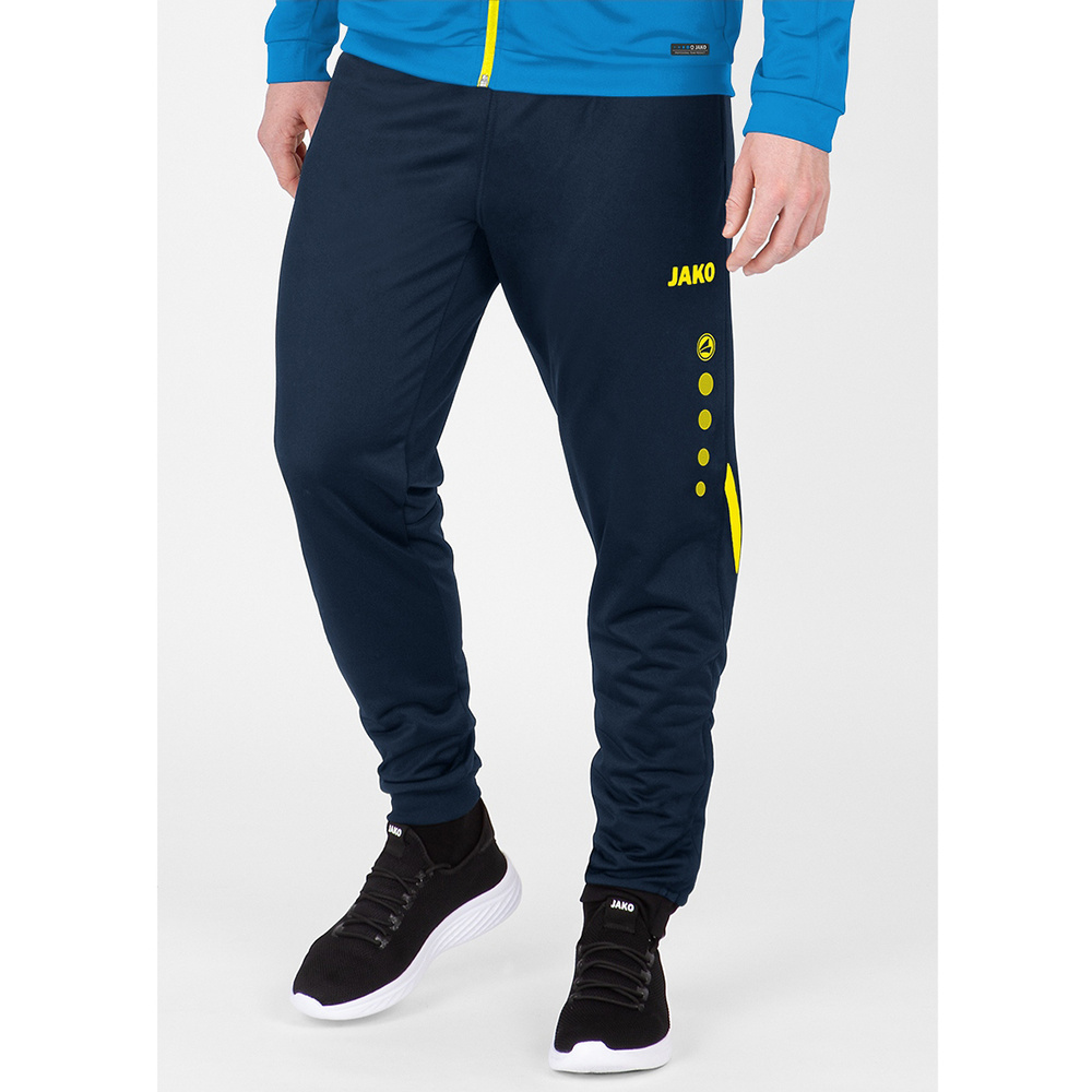 POLYESTER TROUSERS JAKO CHALLENGE, SEABLUE-NEON YELLOW KIDS. 