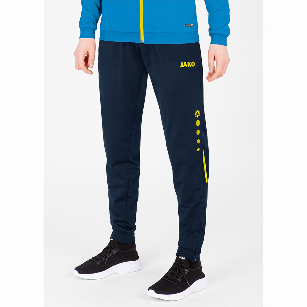 POLYESTER TROUSERS JAKO CHALLENGE, SEABLUE-NEON YELLOW WOMEN. 