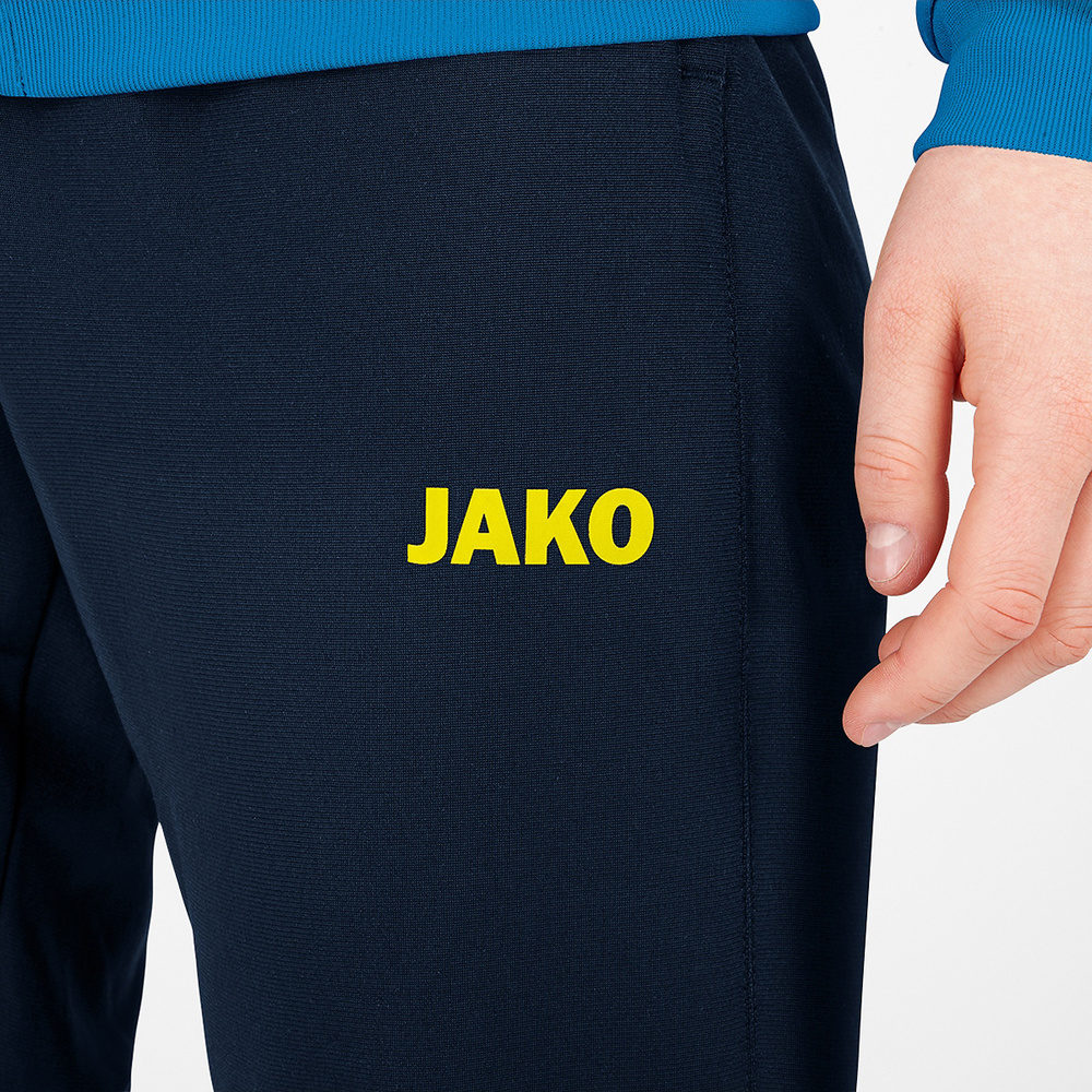 POLYESTER TROUSERS JAKO CHALLENGE, SEABLUE-NEON YELLOW WOMEN. 