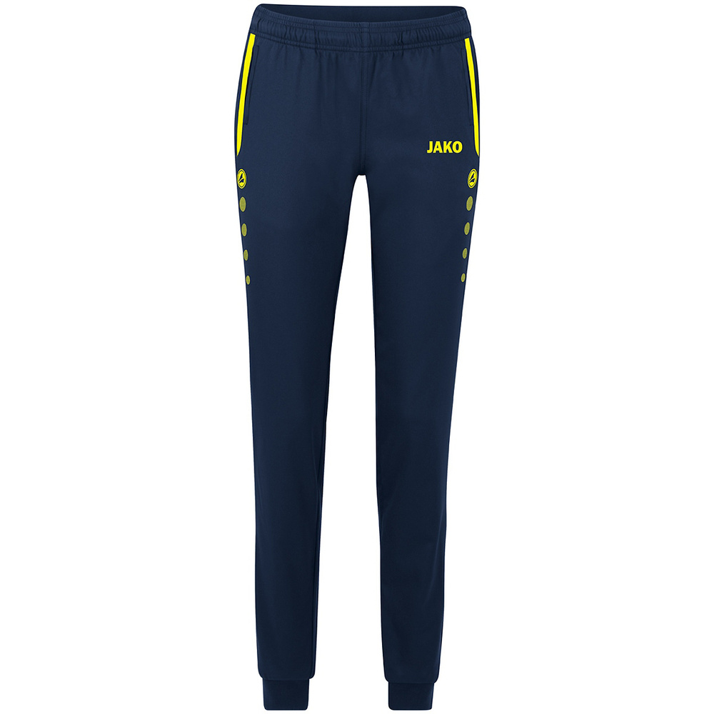 PRESENTATION TROUSERS JAKO ALLROUND, SEABLUE-NEON YELLOW-NEON YELLOW WOMEN. 