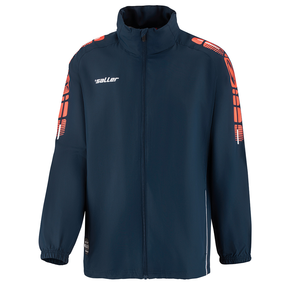 RAIN JACKET SALLERX.72, NAVY-NEON ORANGE-WHITE KIDS. 