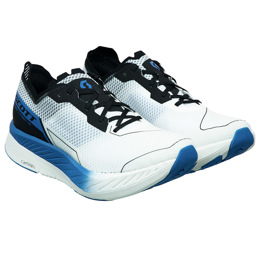 RUNNING SHOES SCOTT SPEED CARBON RC, WHITE-STORM BLUE MAN. 