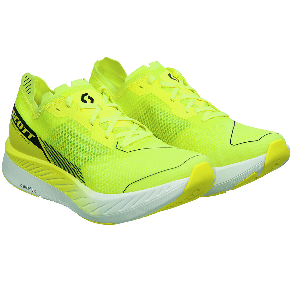 RUNNING SHOES SCOTT SPEED CARBON RC, YELLOW-WHITE MAN. 