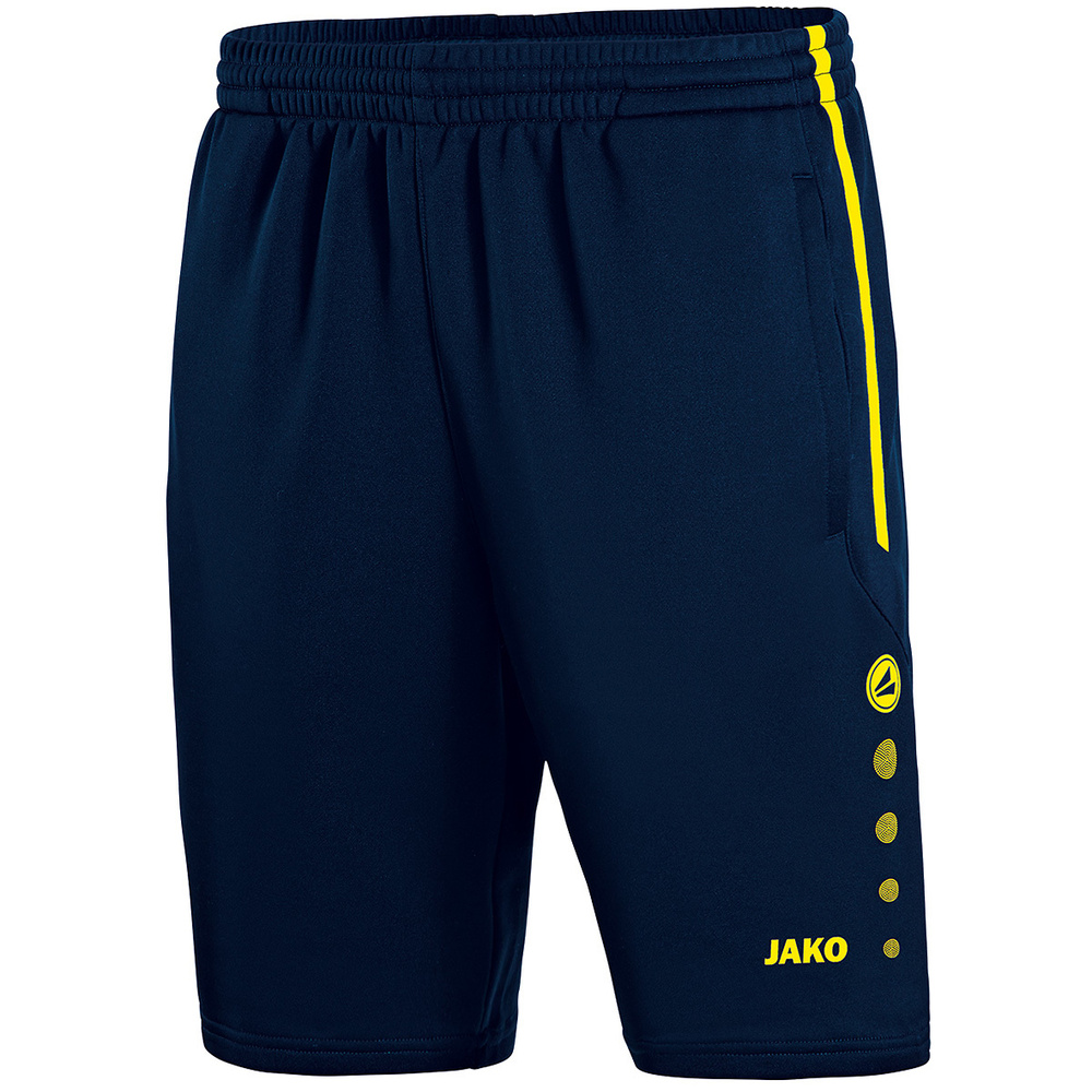 SHORT DE ENTRENAMIENTO JAKO ACTIVE, MARINO-AMARILLO NEÓN HOMBRE. 