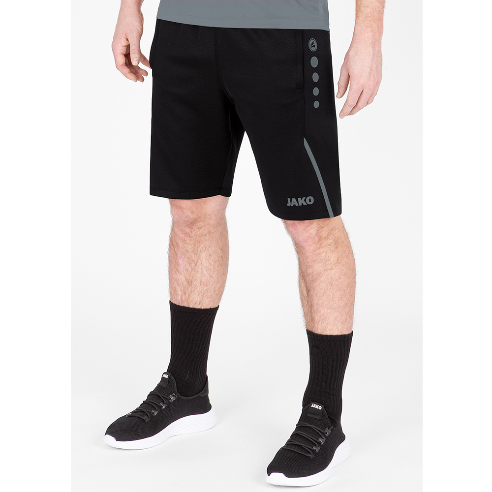 SHORT DE ENTRENAMIENTO JAKO CHALLENGE, NEGRO-GRIS PIEDRA HOMBRE. 