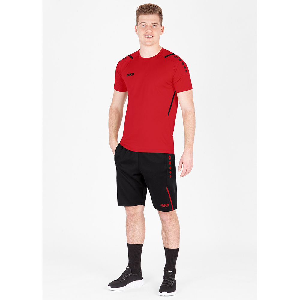 SHORT DE ENTRENAMIENTO JAKO CHALLENGE, NEGRO-ROJO HOMBRE. 