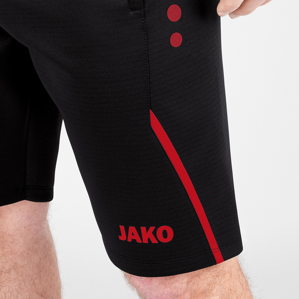 SHORT DE ENTRENAMIENTO JAKO CHALLENGE, NEGRO-ROJO NIÑO. 