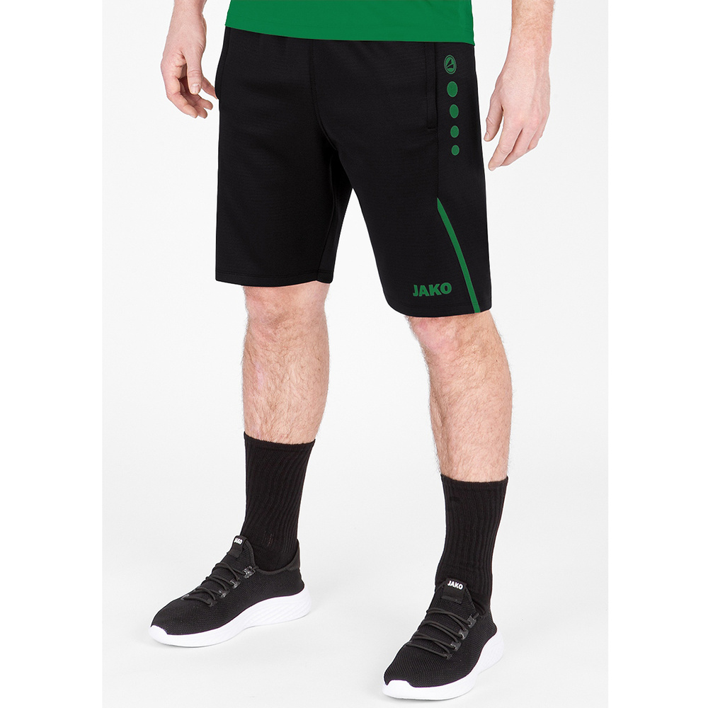 SHORT DE ENTRENAMIENTO JAKO CHALLENGE, NEGRO-VERDE HOMBRE. 