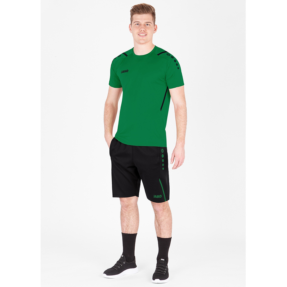 SHORT DE ENTRENAMIENTO JAKO CHALLENGE, NEGRO-VERDE HOMBRE. 