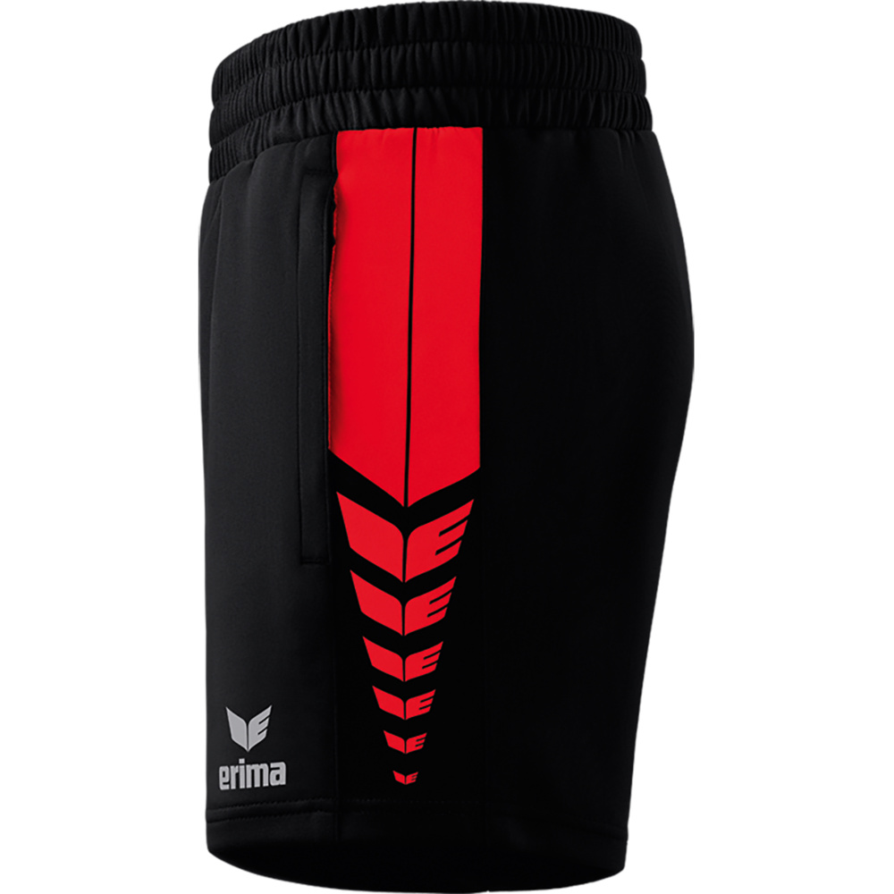 SHORT ERIMA SIX WINGS WORKER, NEGRO-ROJO MUJER. 