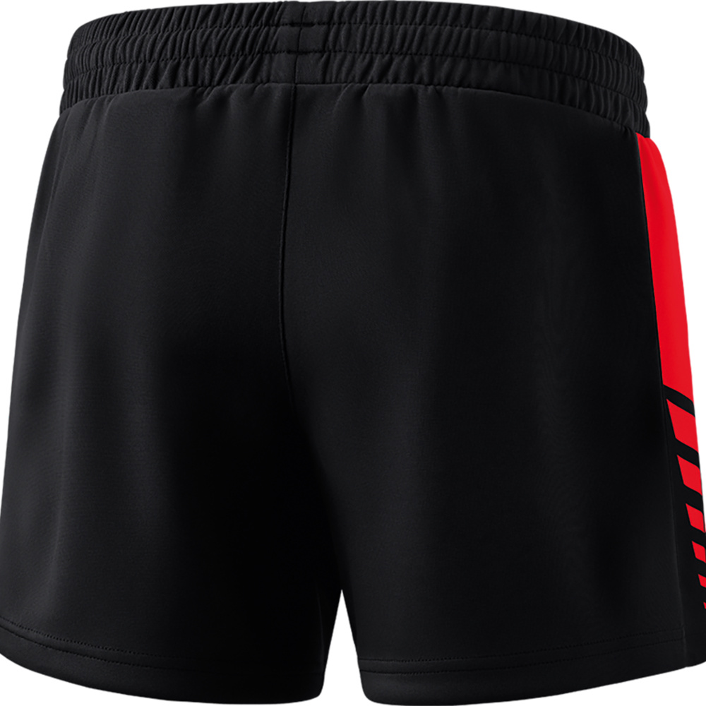 SHORT ERIMA SIX WINGS WORKER, NEGRO-ROJO MUJER. 