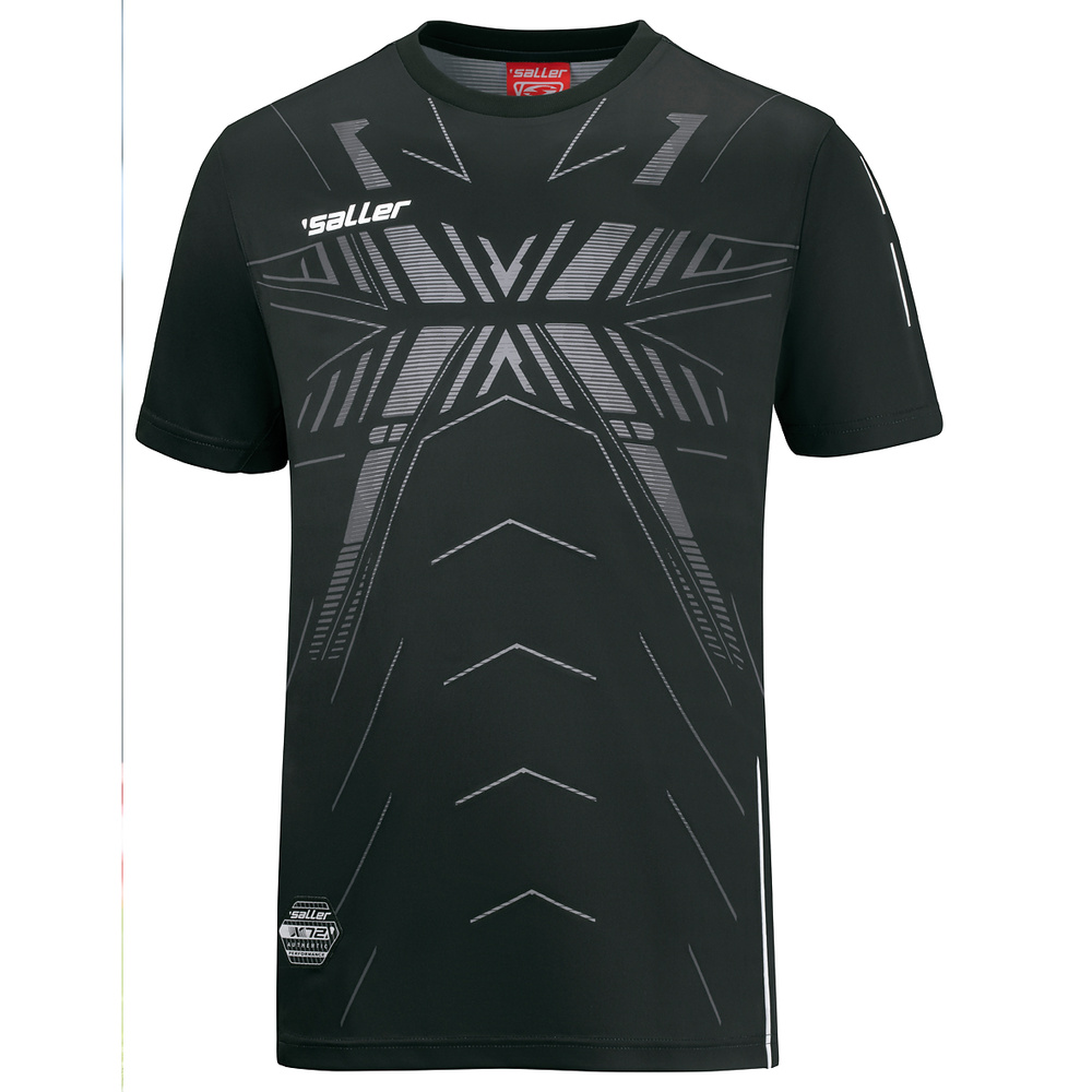 SHORT SLEEVE TRAININGS-TEE T-SHIRT SALLERX.72, BLACK-GREY-WHITE UNISEX. 