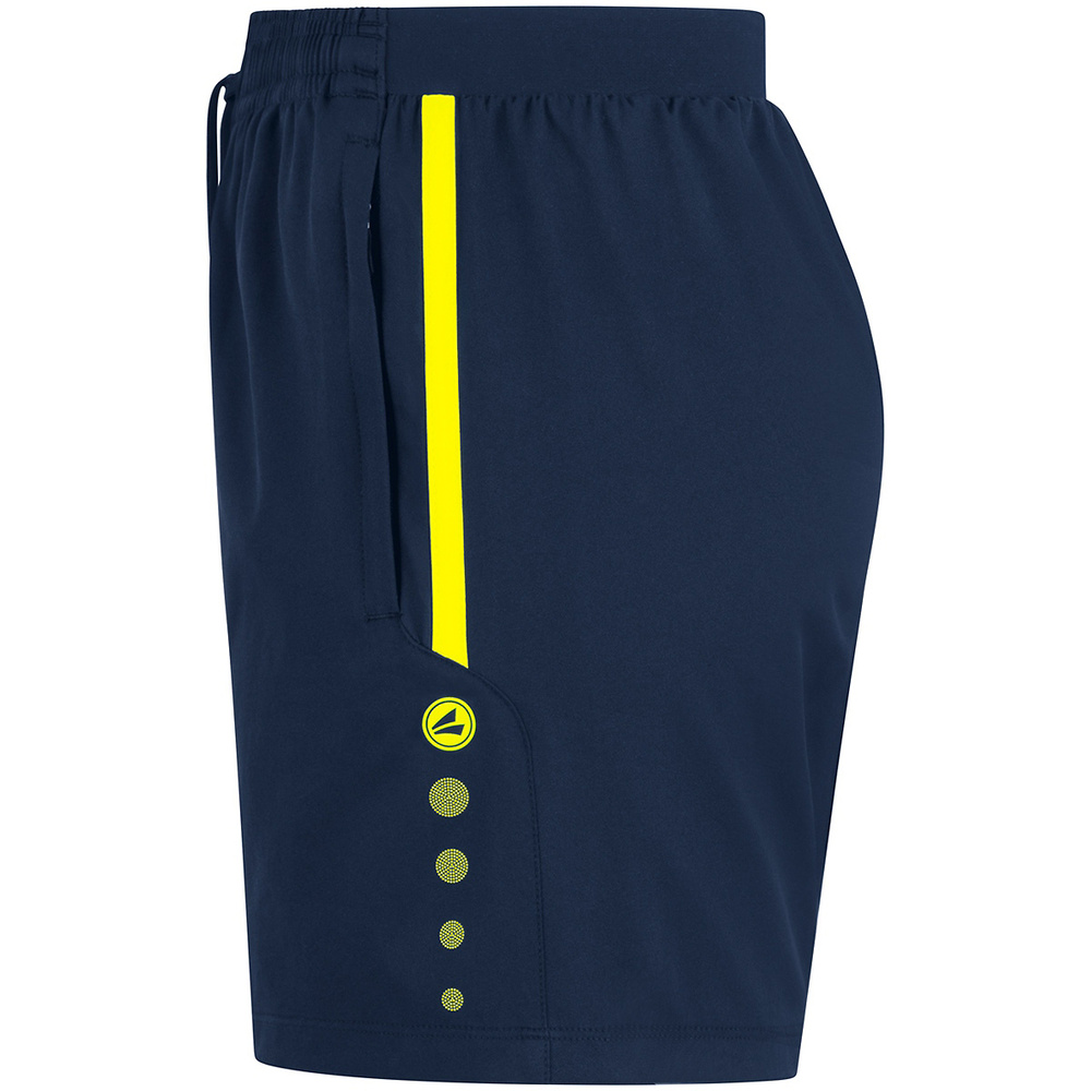 SHORTS JAKO ALLROUND, SEABLUE-NEON YELLOW WOMEN. 