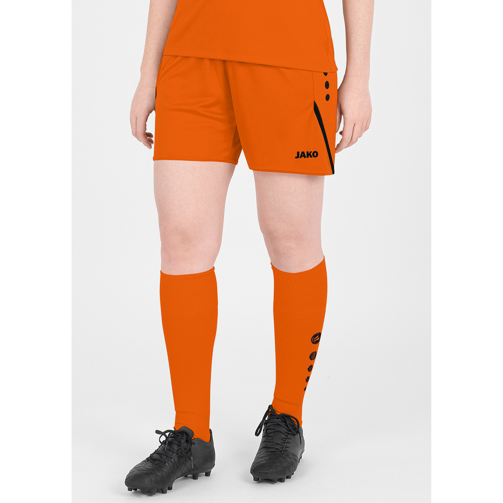 SHORTS JAKO CHALLENGE, NEON ORANGE-BLACK WOMEN. 