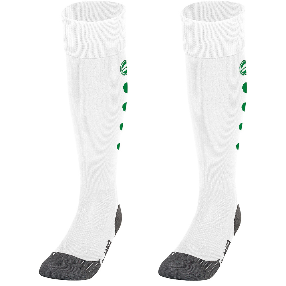 SOCKS JAKO ROMA, WHITE-SPORT GREEN. 