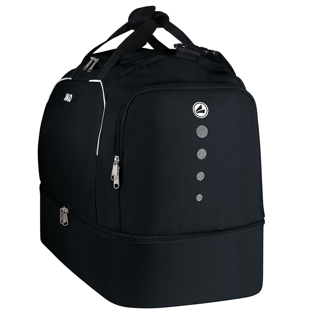 SPORTS BAG JAKO CLASSICO WITH BASE COMPARTMENT, BLACK. 