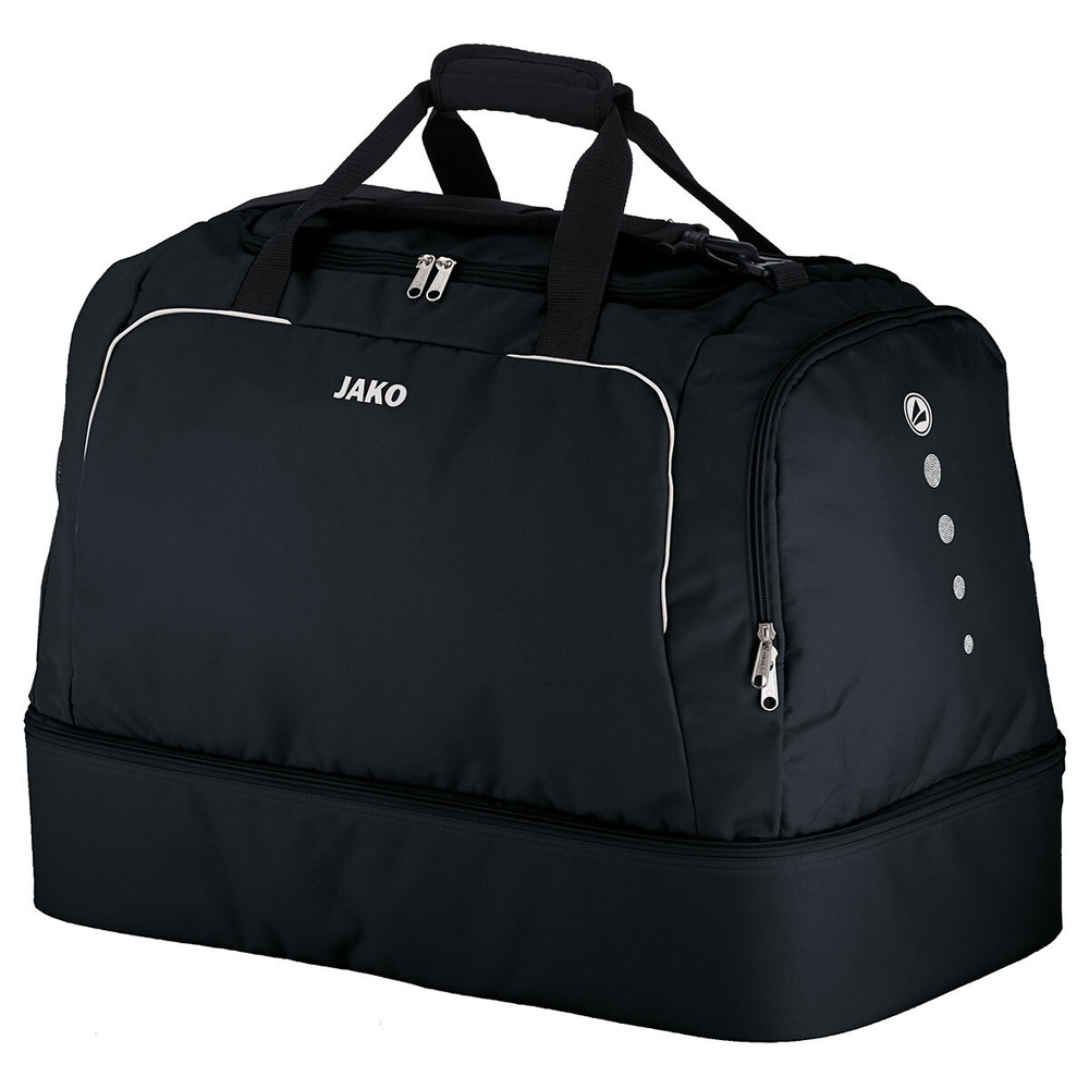 SPORTS BAG JAKO CLASSICO WITH BASE COMPARTMENT, BLACK. 