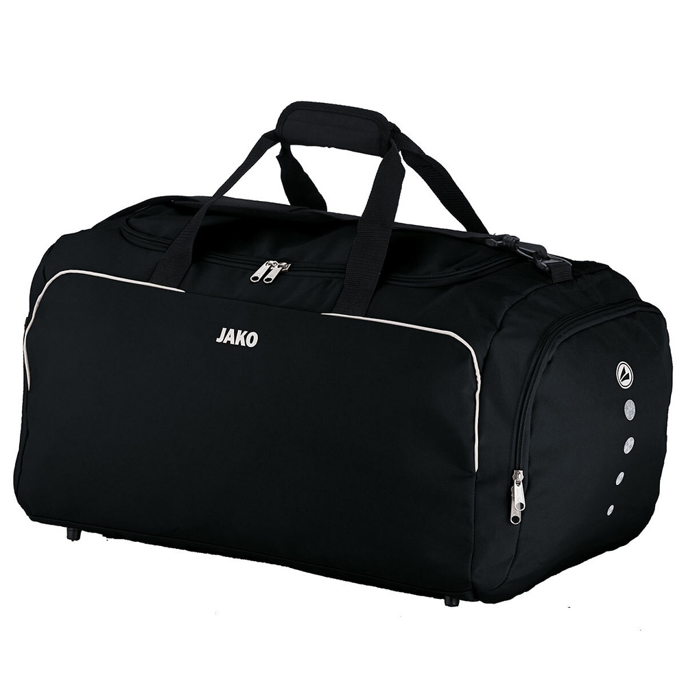 SPORTS BAG JAKO CLASSICO WITH SIDE WET COMPARTMENTS, BLACK. 