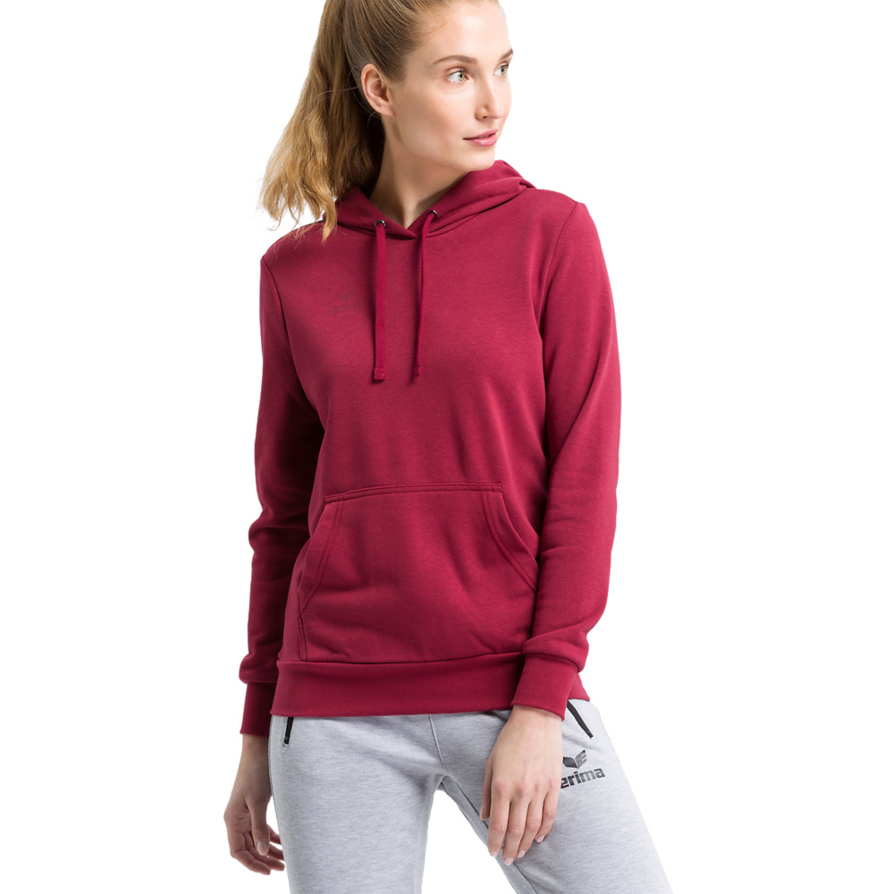 SUDADERA CON CAPUCHA ERIMA, BURDEOS MUJER. 