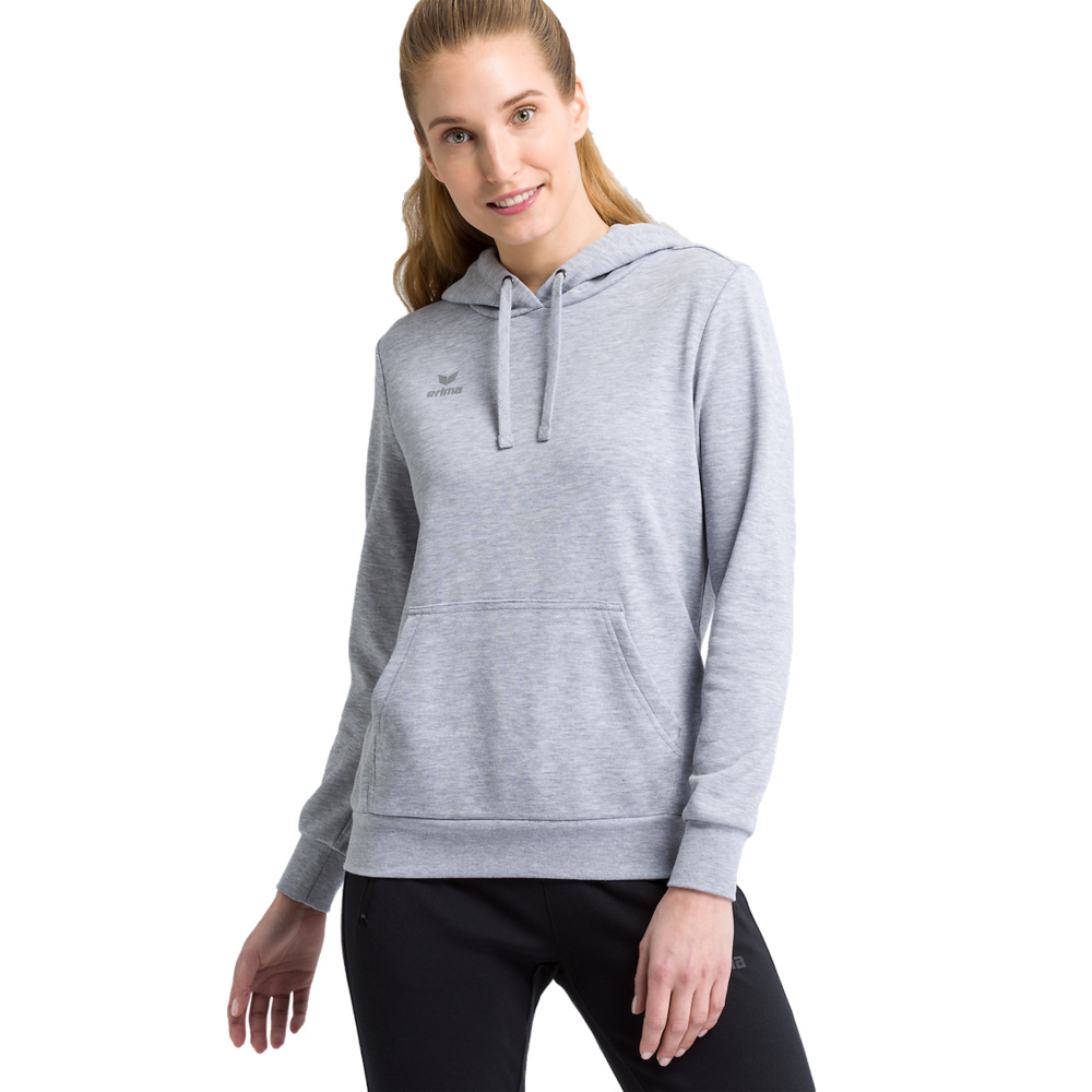 SUDADERA CON CAPUCHA ERIMA, GRIS MUJER. 