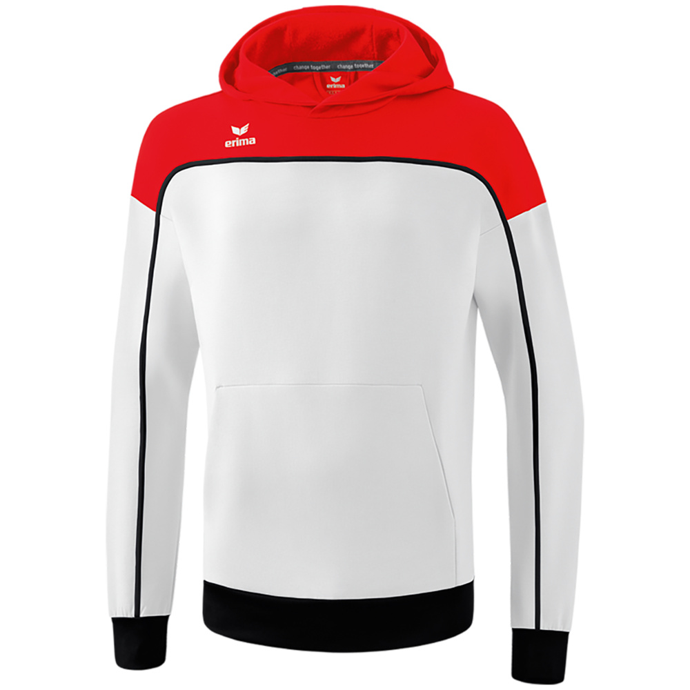 SUDADERA CON CAPUCHA ERIMA CHANGE, BLANCA-ROJA-NEGRA HOMBRE. 