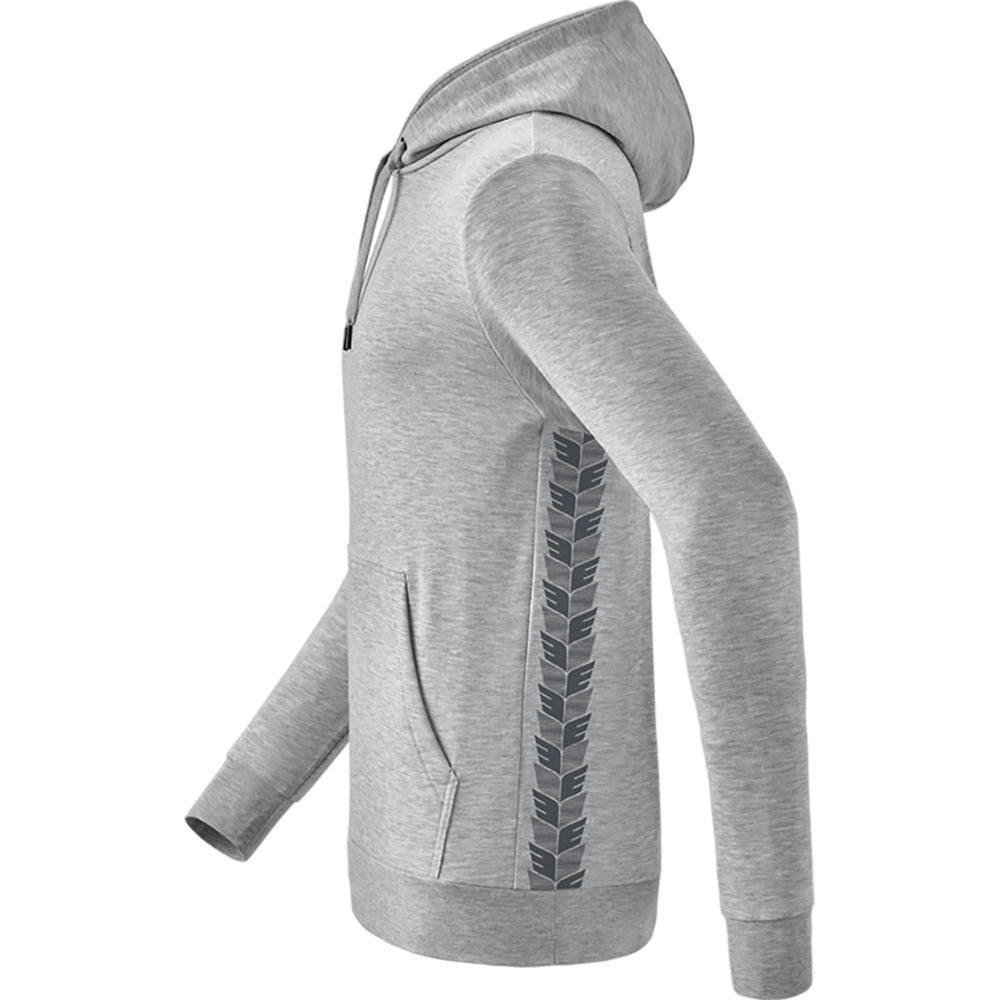 SUDADERA CON CAPUCHA ERIMA ESSENTIAL TEAM, GRIS-GRIS PIZARRA NIÑO. 