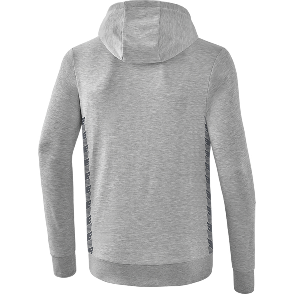 SUDADERA CON CAPUCHA ERIMA ESSENTIAL TEAM, GRIS-GRIS PIZARRA NIÑO. 