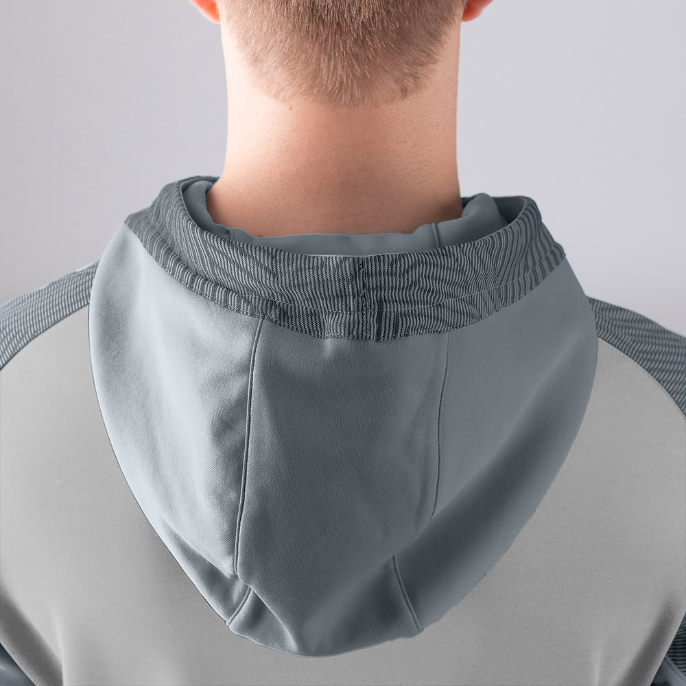 SUDADERA CON CAPUCHA JAKO PERFORMANCE, GRIS-GRIS PIEDRA HOMBRE. 