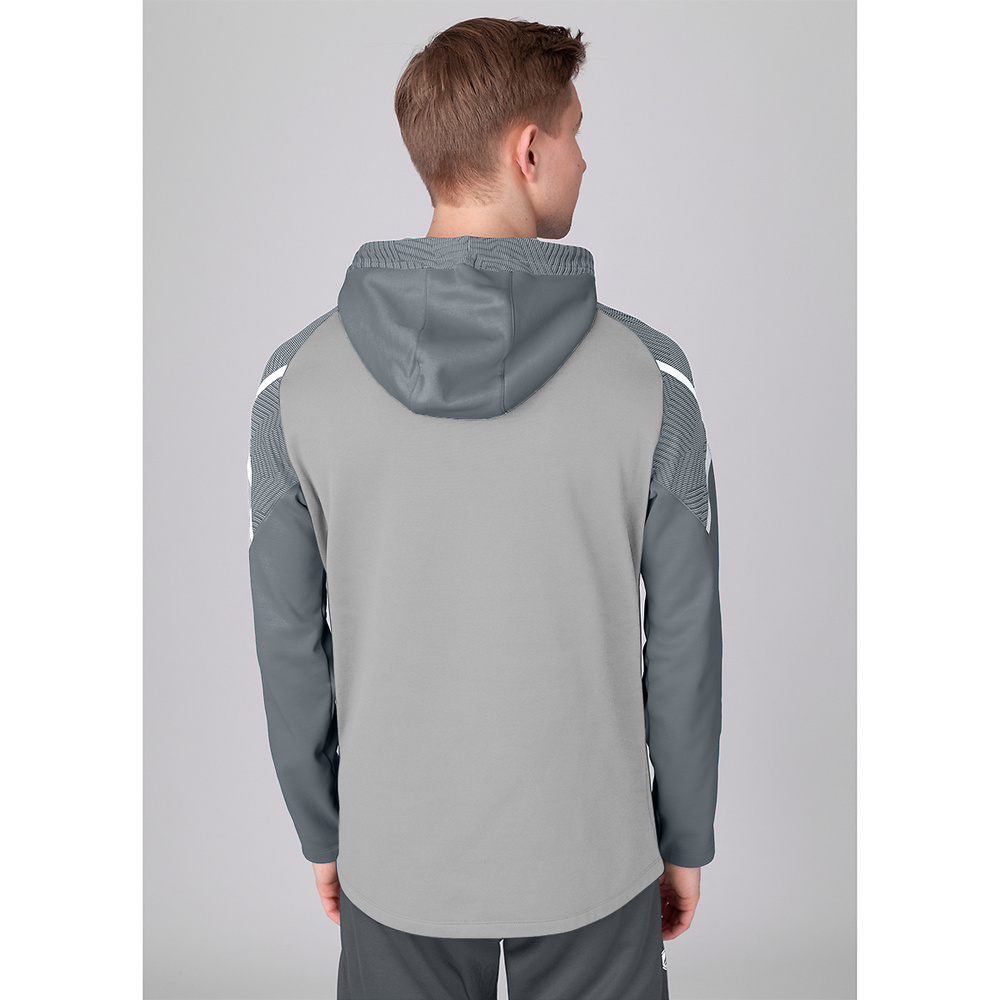 SUDADERA CON CAPUCHA JAKO PERFORMANCE, GRIS-GRIS PIEDRA NIÑO. 