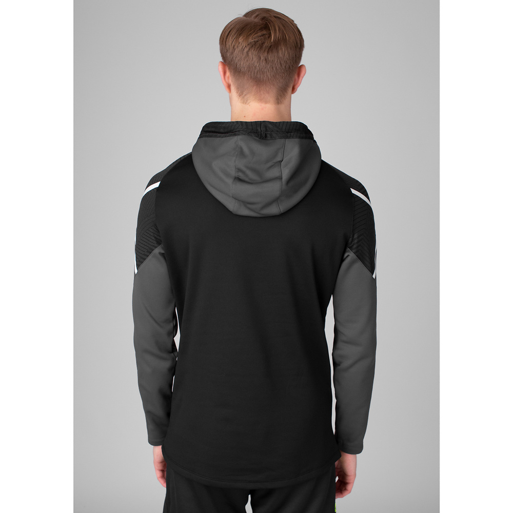 SUDADERA CON CAPUCHA JAKO PERFORMANCE, NEGRA-ANTRACITA NIÑO. 