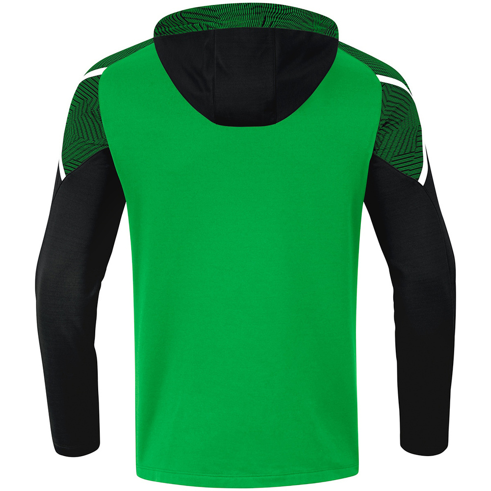 SUDADERA CON CAPUCHA JAKO PERFORMANCE, VERDE-NEGRA NIÑO. 