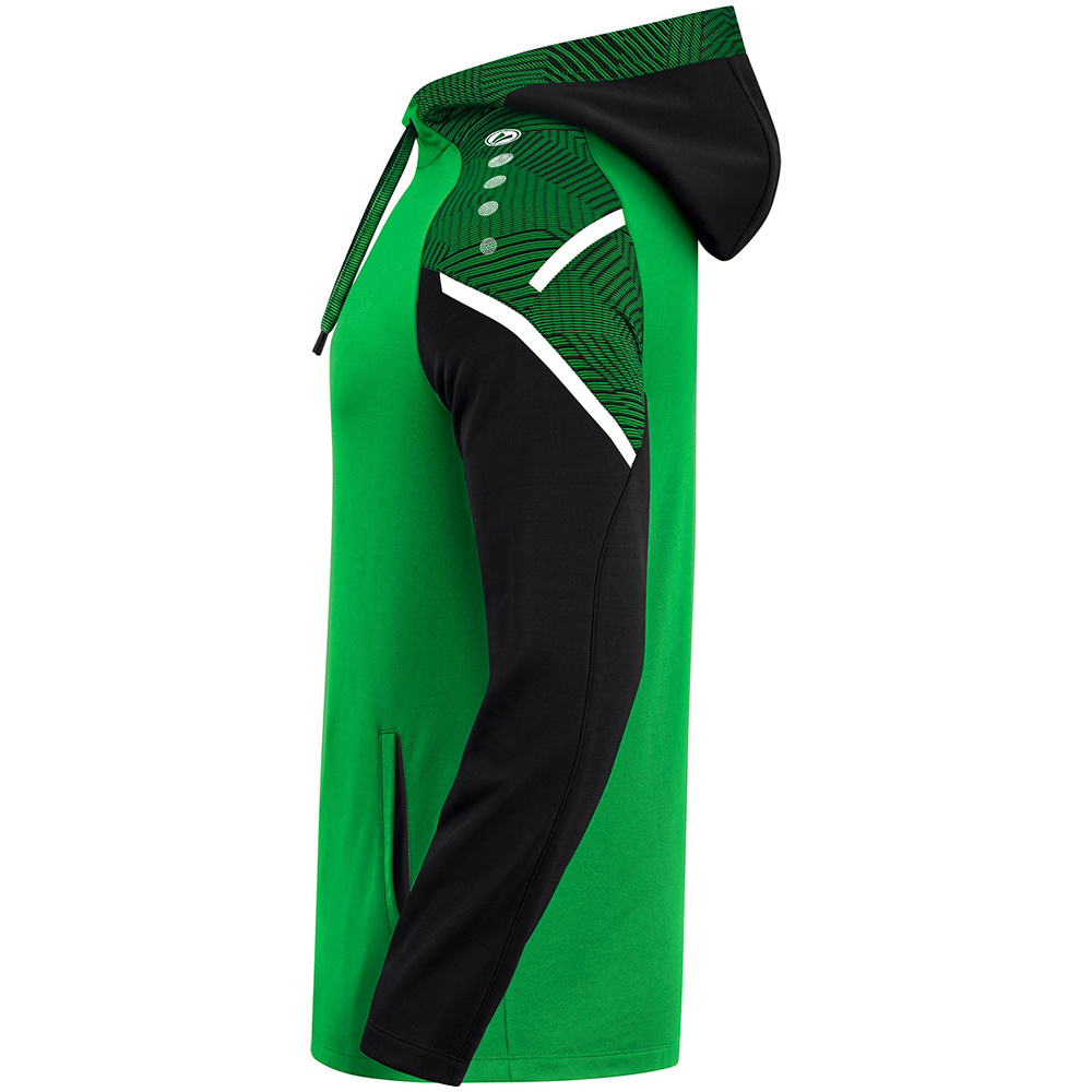 SUDADERA CON CAPUCHA JAKO PERFORMANCE, VERDE-NEGRA NIÑO. 