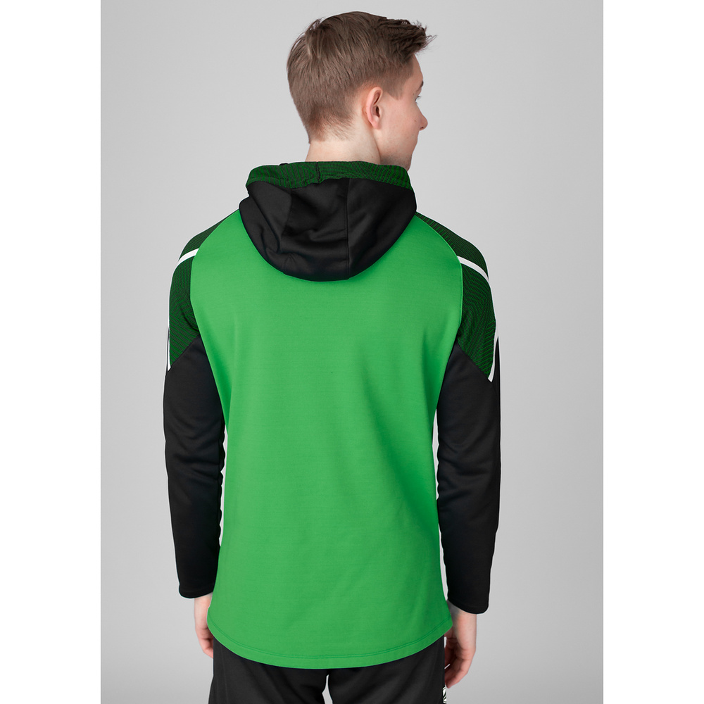 SUDADERA CON CAPUCHA JAKO PERFORMANCE, VERDE-NEGRA NIÑO. 