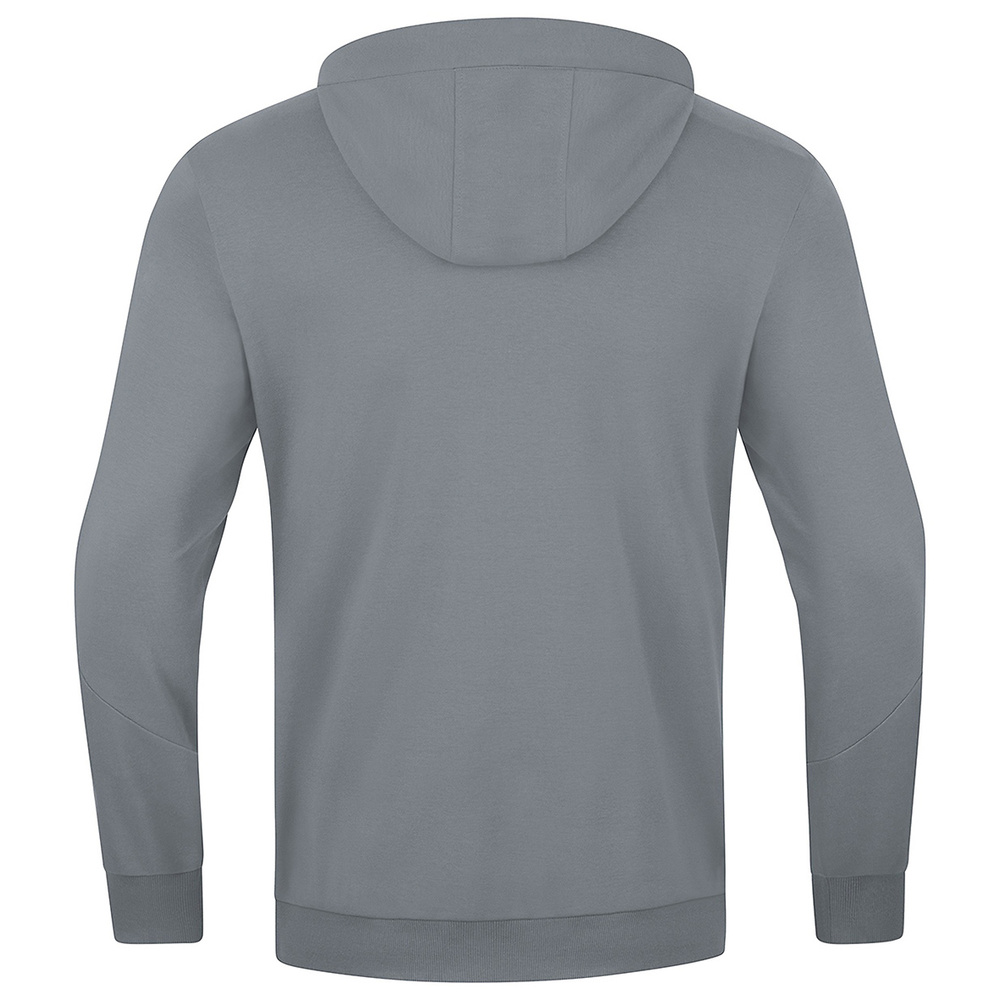 SUDADERA CON CAPUCHA JAKO POWER, GRIS PIEDRA-BLANCA MUJER. 