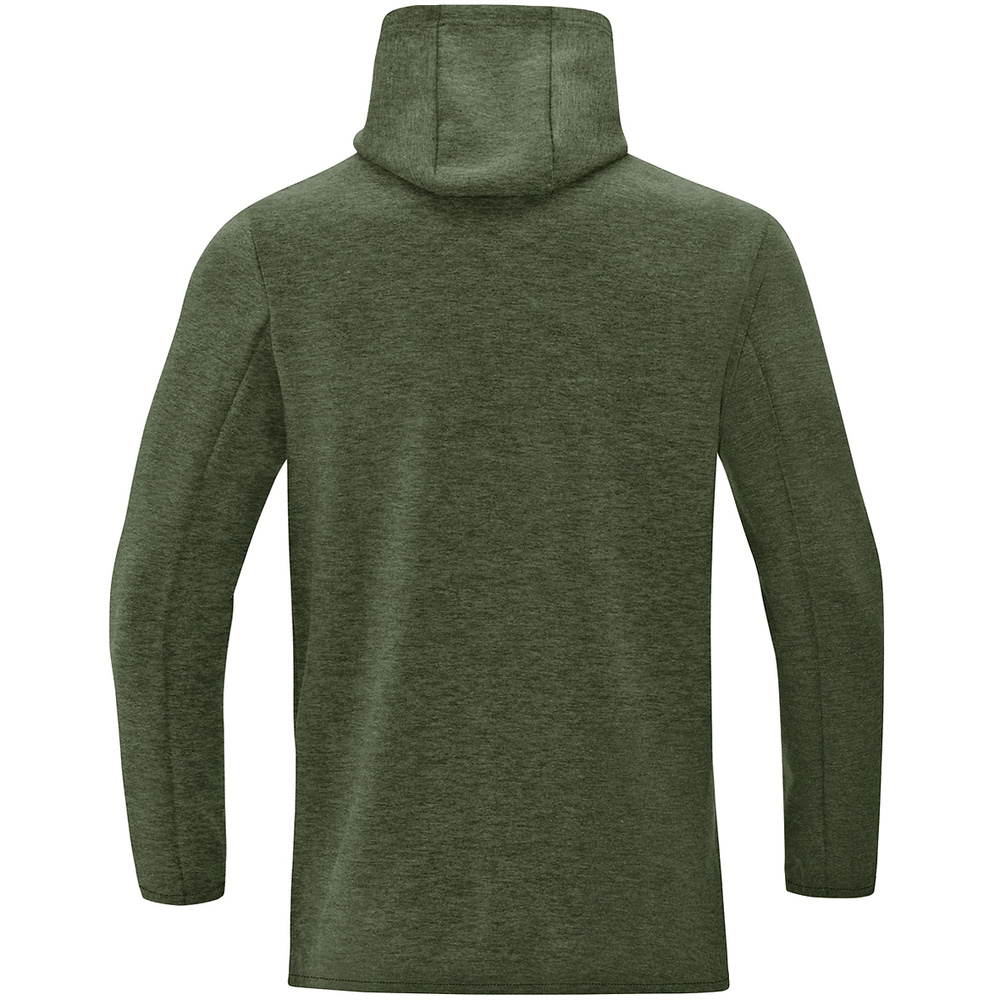 SUDADERA CON CAPUCHA JAKO PREMIUM BASICS, CAQUI MELANGE HOMBRE. 