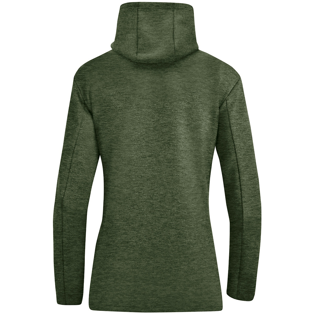 SUDADERA CON CAPUCHA JAKO PREMIUM BASICS, CAQUI MELANGE MUJER. 