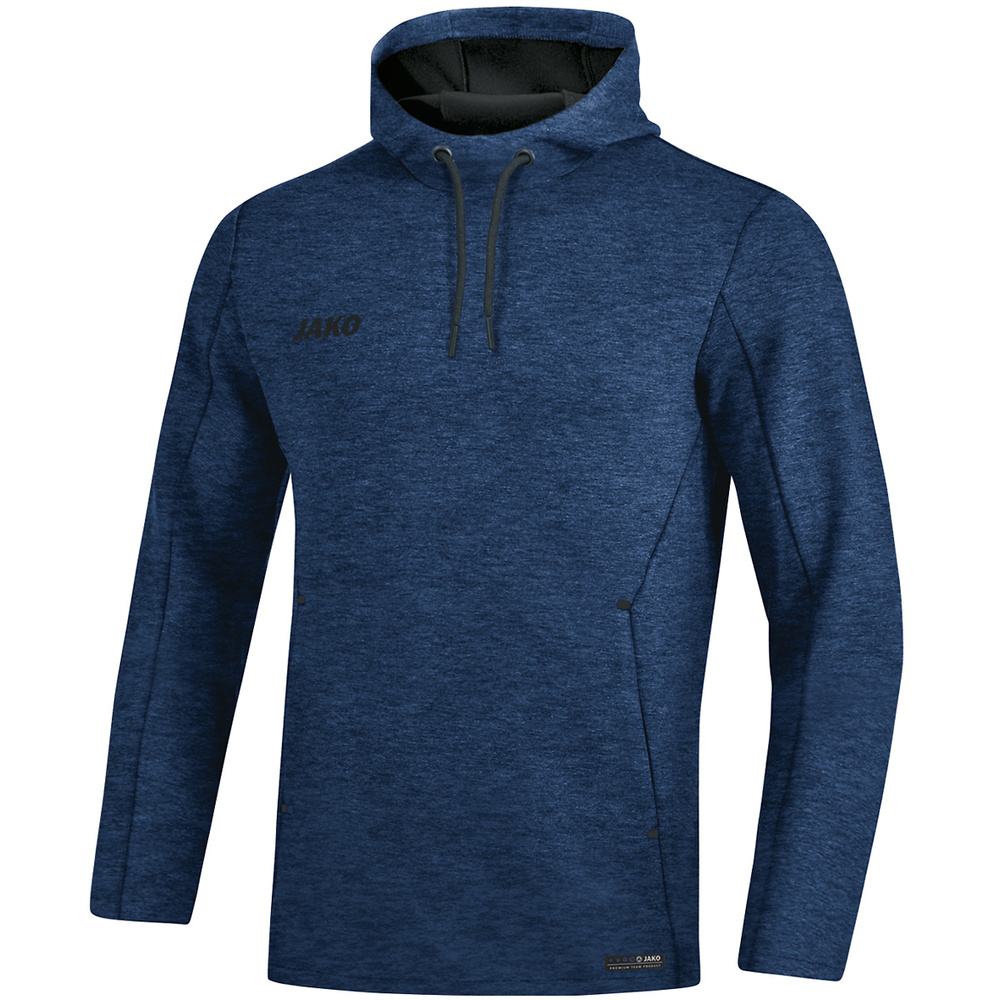 SUDADERA CON CAPUCHA JAKO PREMIUM BASICS, MARINO MELANGE HOMBRE. 