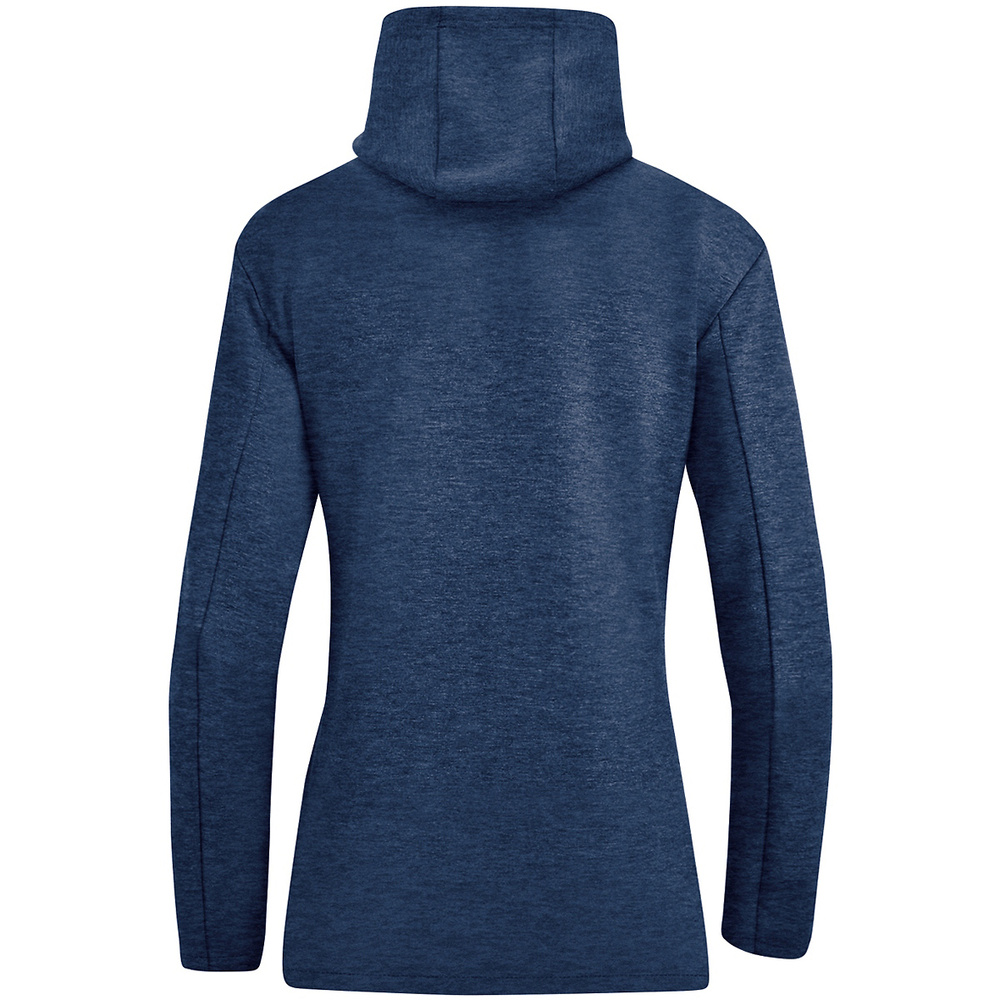 SUDADERA CON CAPUCHA JAKO PREMIUM BASICS, MARINO MELANGE MUJER. 