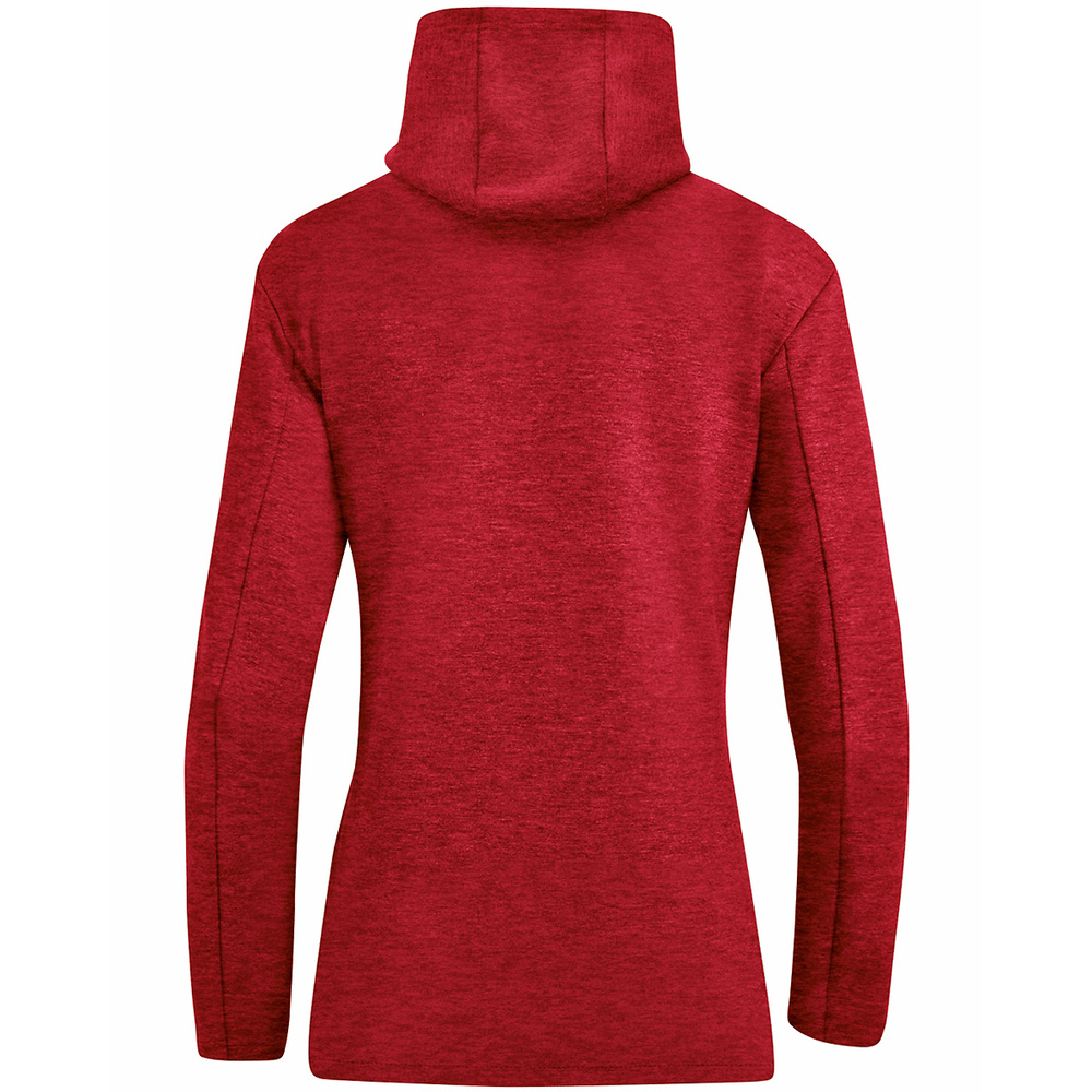 SUDADERA CON CAPUCHA JAKO PREMIUM BASICS ROJA MELANGE MUJER