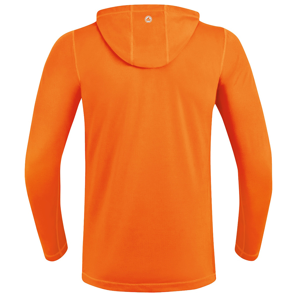 SUDADERA CON CAPUCHA JAKO RUN 2.0, NARANJA NEÓN HOMBRE. 