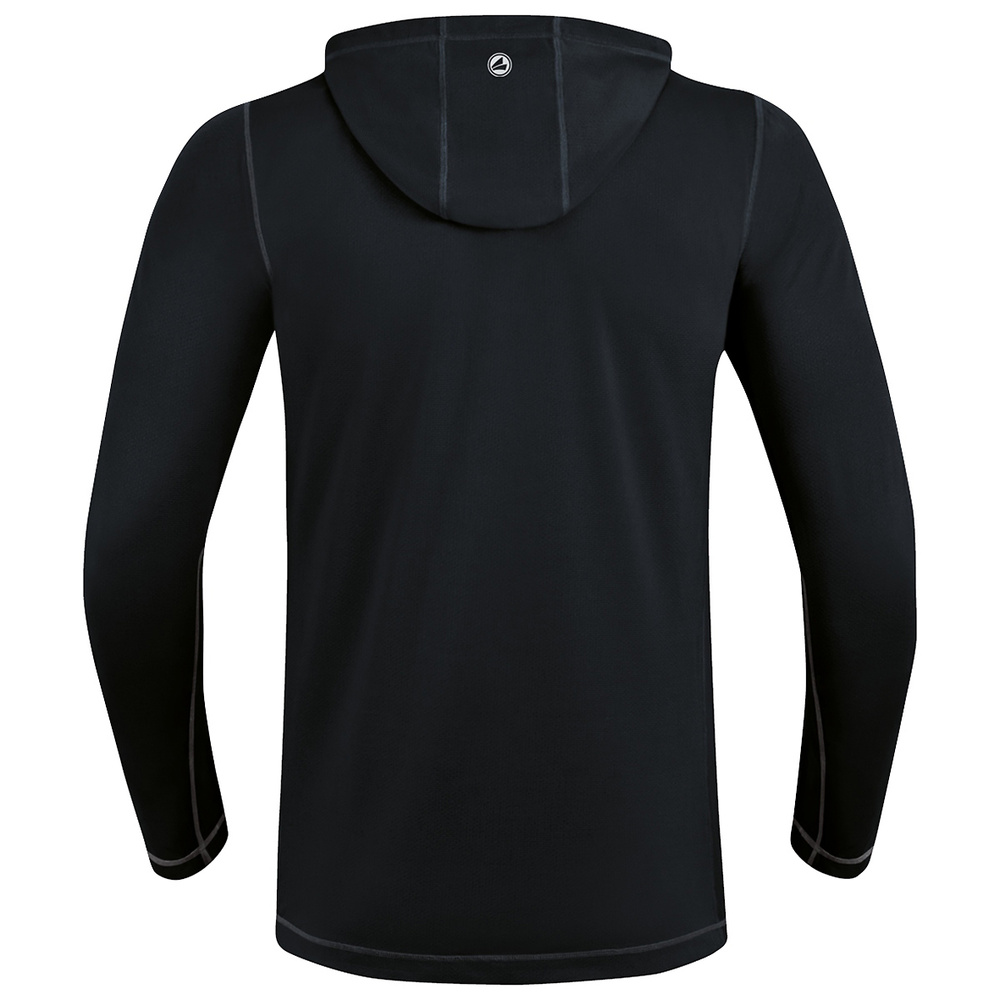 SUDADERA CON CAPUCHA JAKO RUN 2.0, NEGRA HOMBRE. 