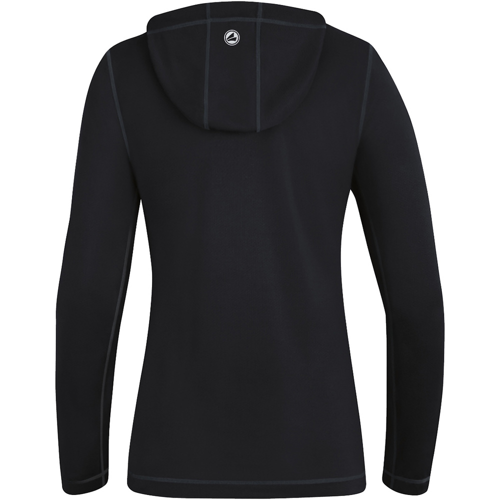 SUDADERA CON CAPUCHA JAKO RUN 2.0, NEGRA MUJER. 