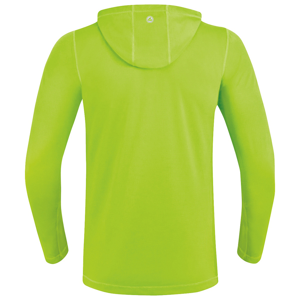 SUDADERA CON CAPUCHA JAKO RUN 2.0, VERDE NEÓN NIÑO. 